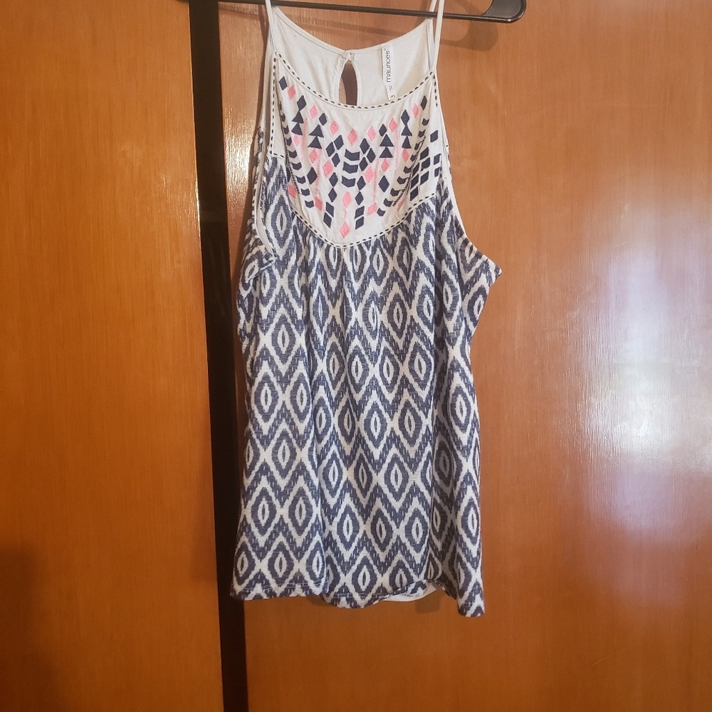 Women's plus size sleeveless, halter neck top